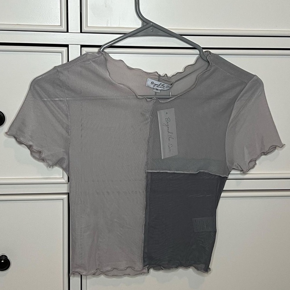 beyond the sea mesh gray shirt